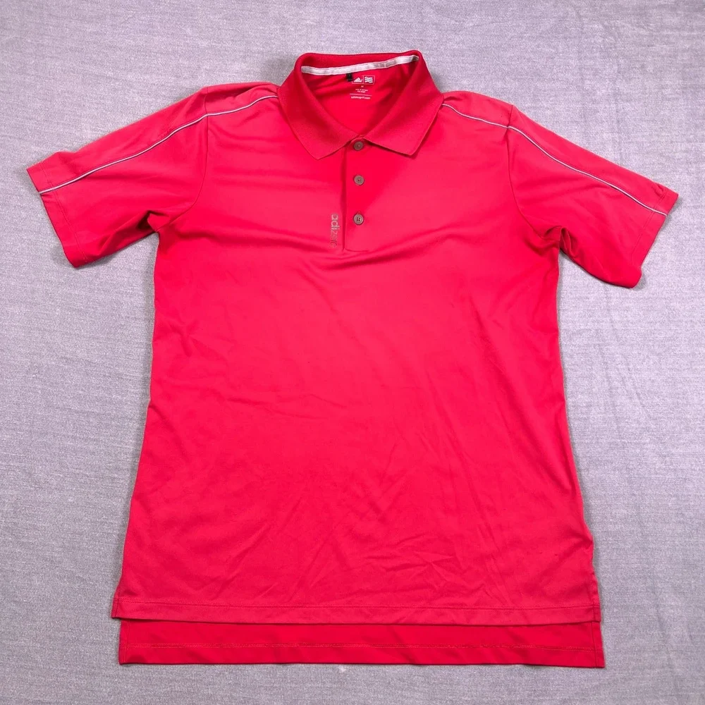 Adidas Adizero Performance 3-Stripe Short Sleeve Polo‎ Shirt Mens M Pink
